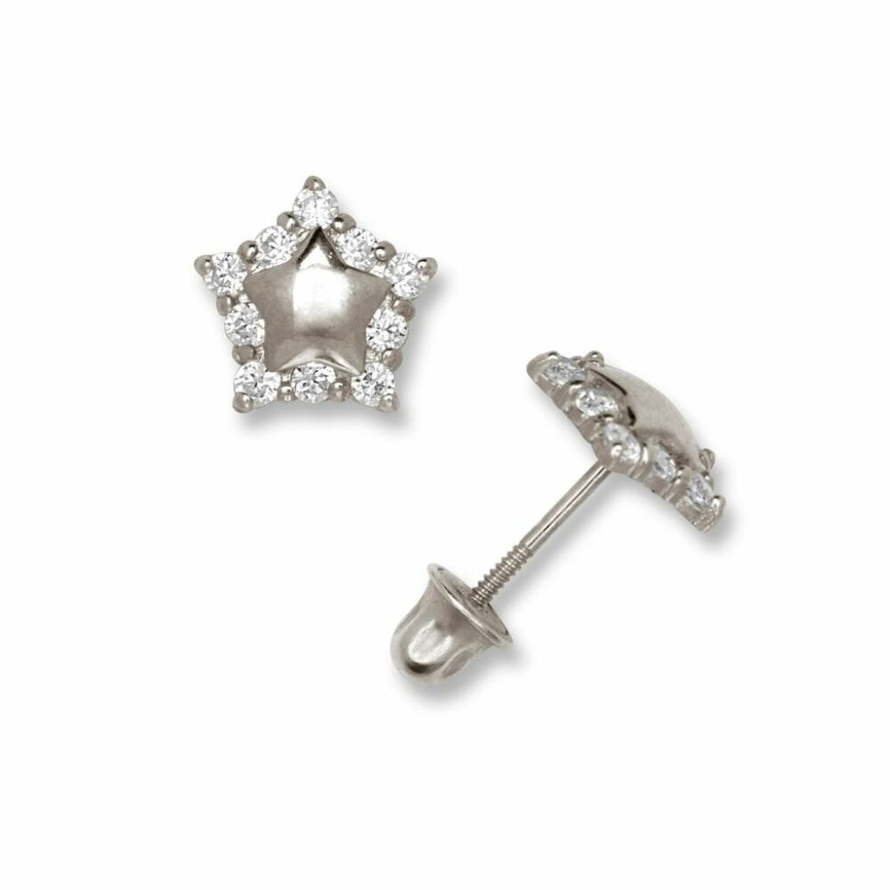 Authentic 14k Solid Gold 7mm Star Screw Back Studs Earrings View 3